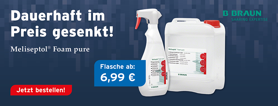 Dauerhaft im Preis gesenkt! Meliseptol Foam pure, Flasche ab € 6,99